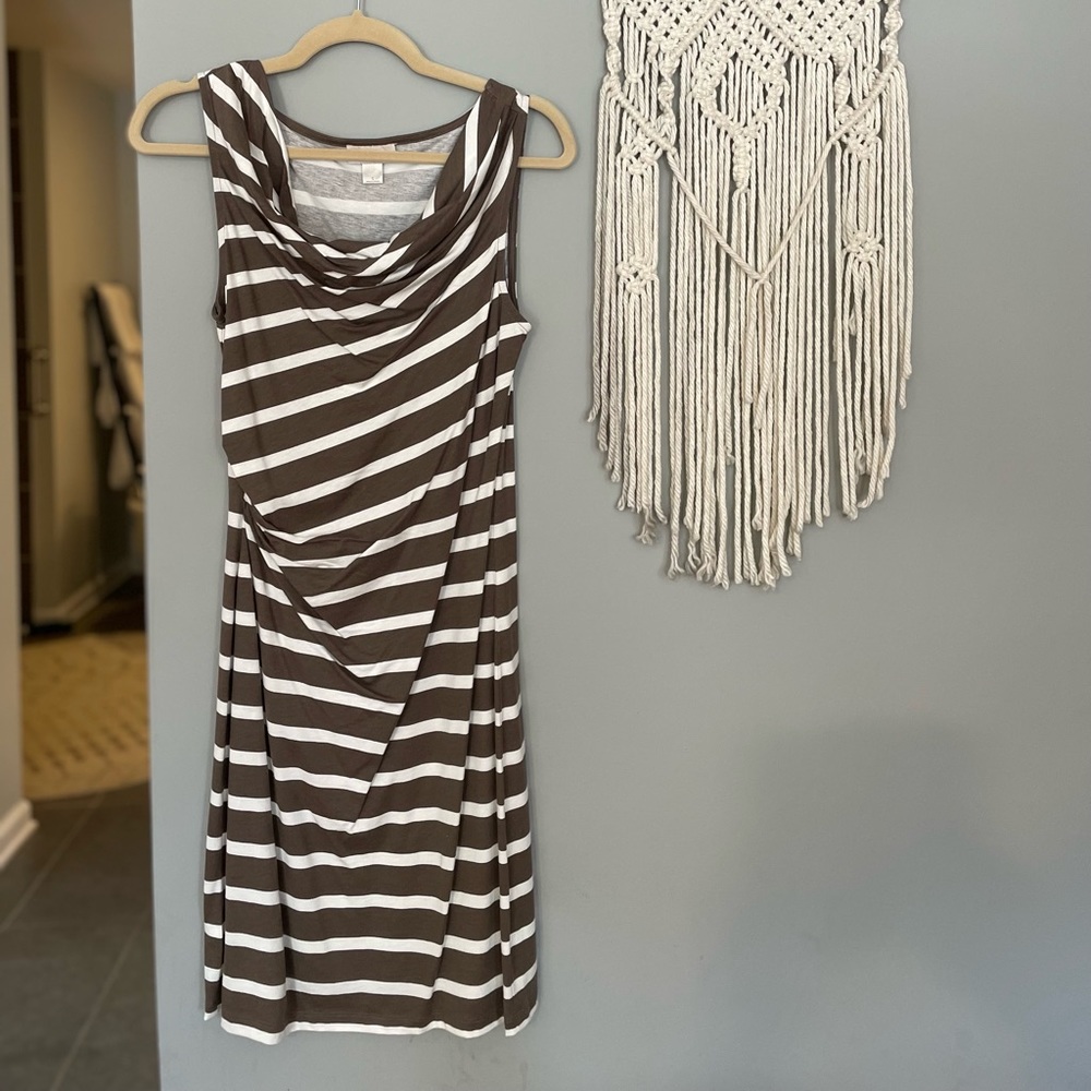 Brown striped dress